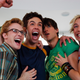 The boys (Mitch Morris, Michael Carbonaro, Jonathan Chase, and Jonah Blechman) celebrate